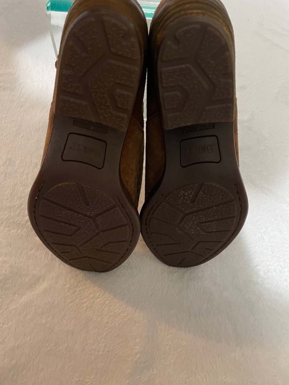 Born Nanna Brown Suede Perforated Cutout Booties Sz 10M - Picture 7 of 12